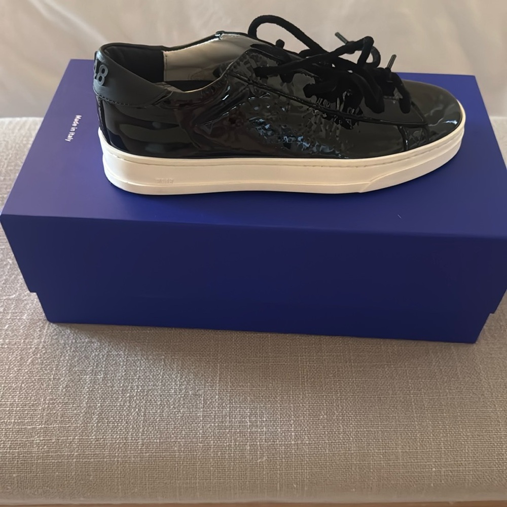P448 Black Patent Leather Sneakers